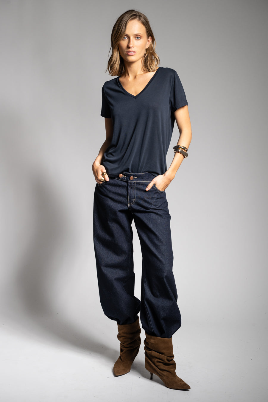 JEANS WIDE LEG TIRO BAJO LUCIANA azul R