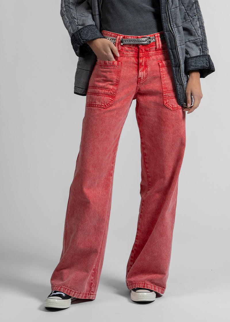 JEANS TALI Wide Leg rojo