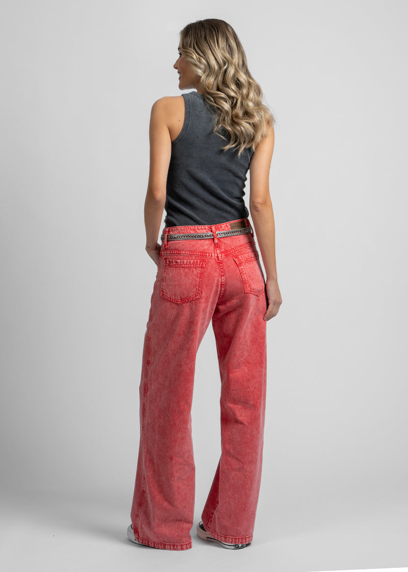 JEANS TALI Wide Leg rojo