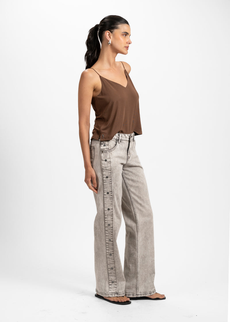 JEANS ZENDA RECTO TIRO MEDIO gris