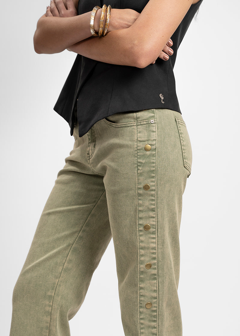 JEANS ZENDA RECTO TIRO MEDIO verde