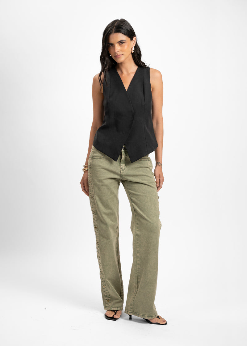 JEANS ZENDA RECTO TIRO MEDIO verde