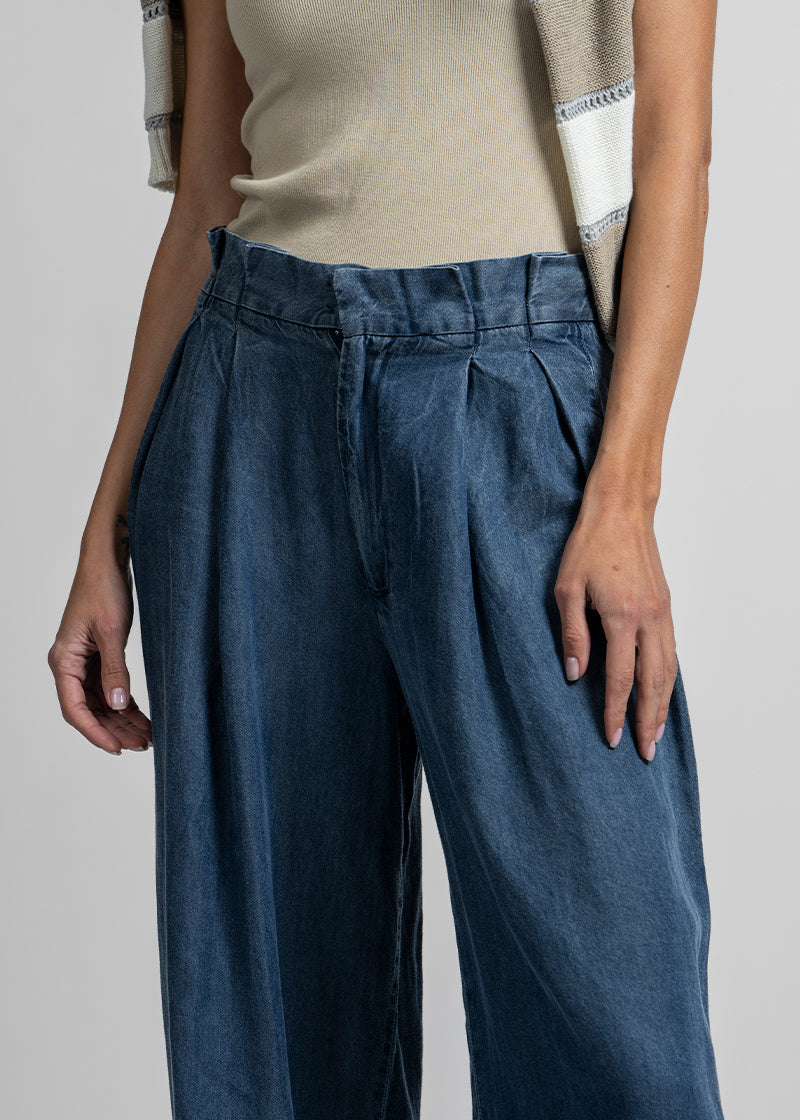 PANTALÓN ADELA Tencel azul denim