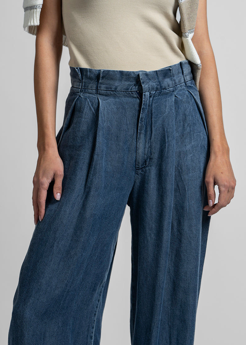 PANTALÓN ADELA Tencel azul denim