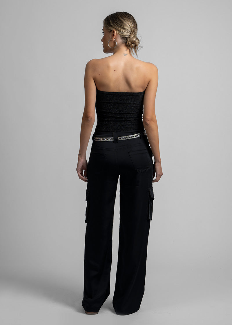 PANTALÓN LUZIA satín negro