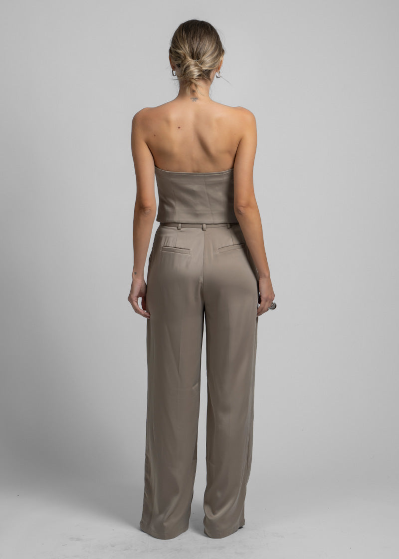 PANTALÓN MAIDA satín beige