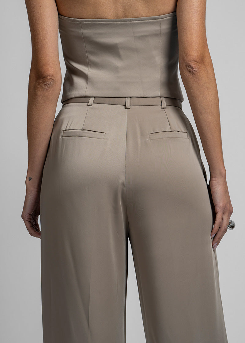 PANTALÓN MAIDA satín beige