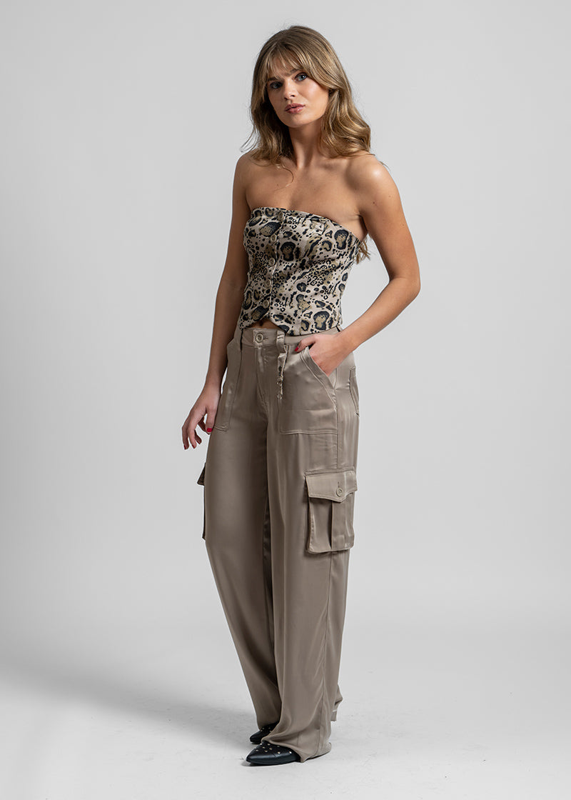 PANTALÓN LUZIA satín beige