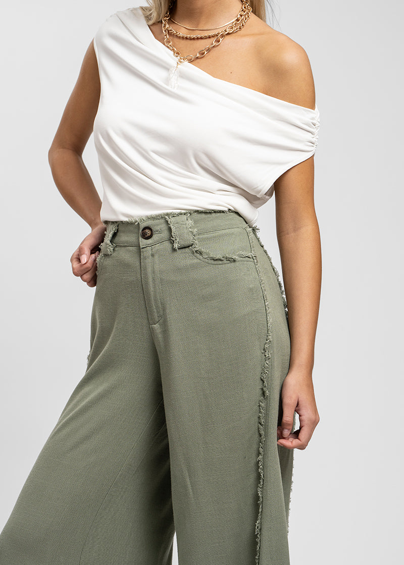 PANTALÓN ANNA FLECOS verde