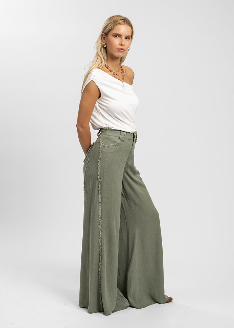 PANTALÓN ANNA FLECOS verde