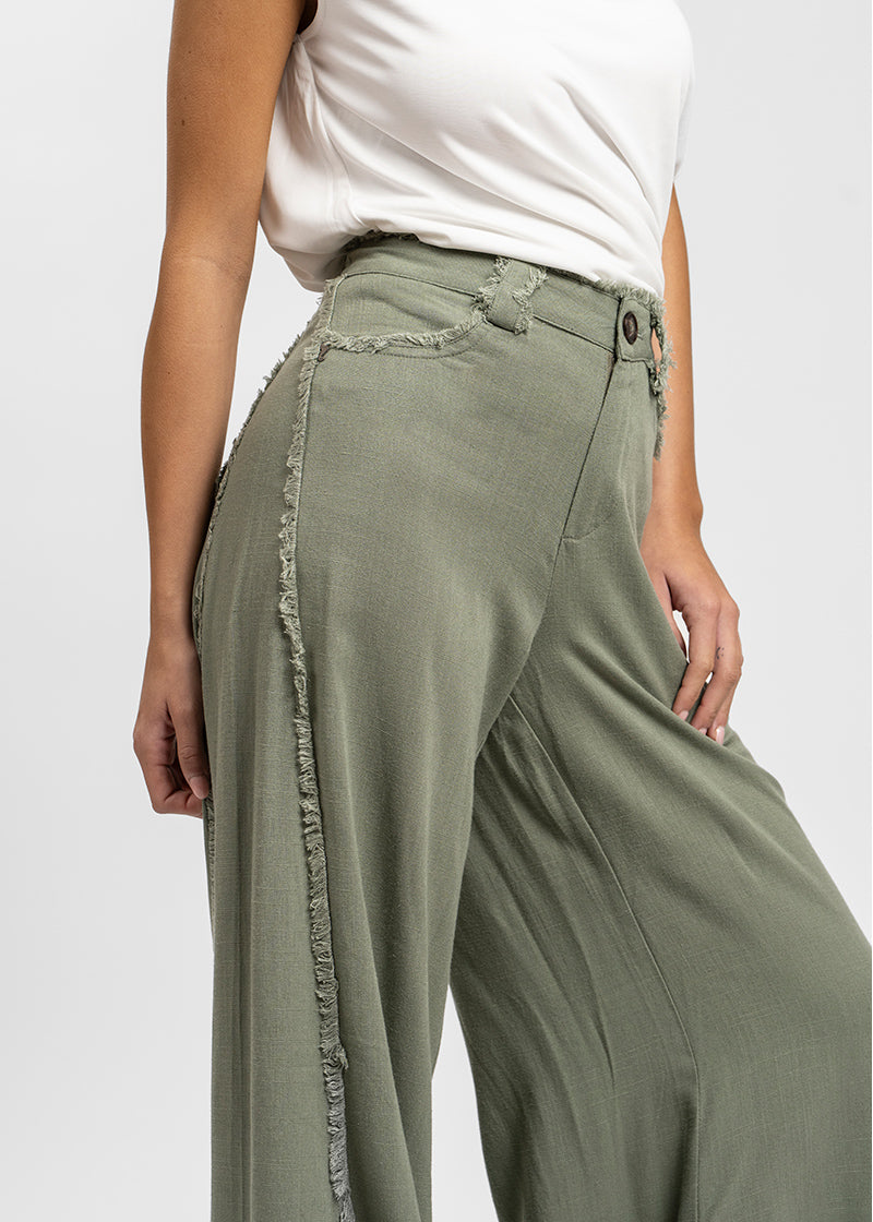 PANTALÓN ANNA FLECOS verde