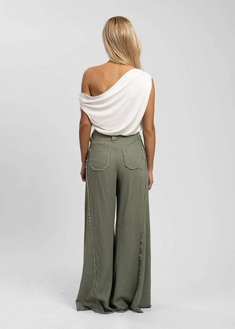 PANTALÓN ANNA FLECOS verde