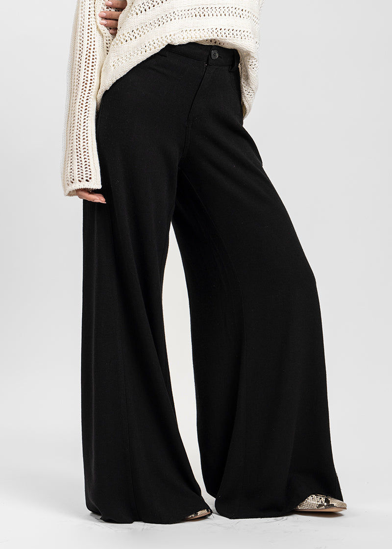 PANTALÓN ANNA TA Lino Tiro Alto negro
