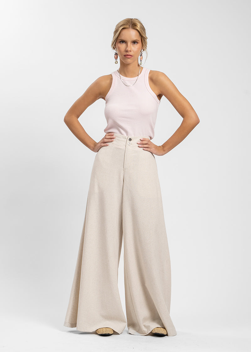 PANTALÓN CANDELARIA Lino arena