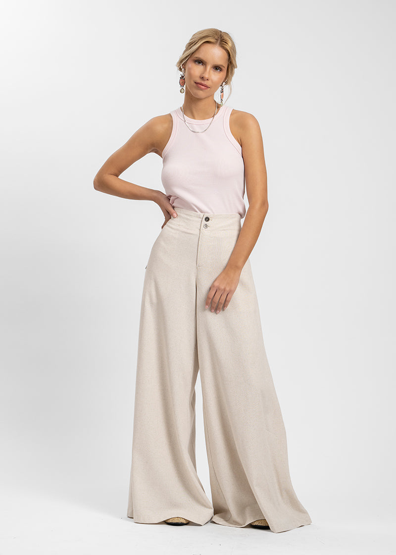 PANTALÓN CANDELARIA Lino arena