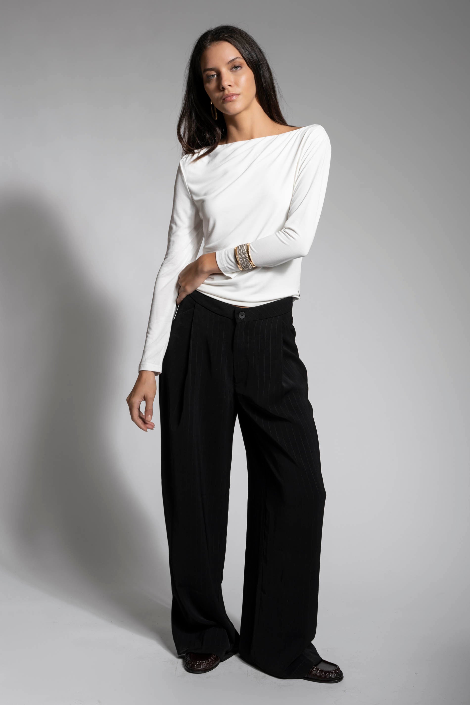 PANTALÓN CARO rayas negro