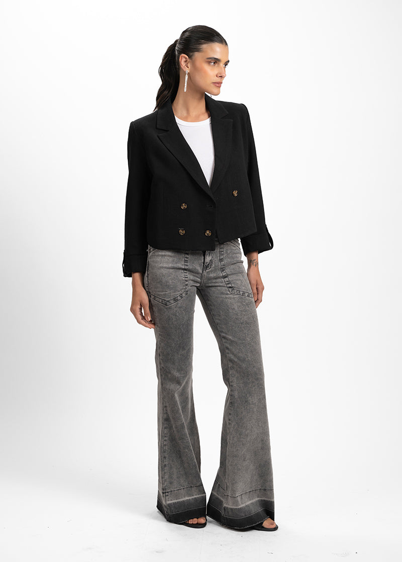 JEANS FLARE RITA gris gravillado