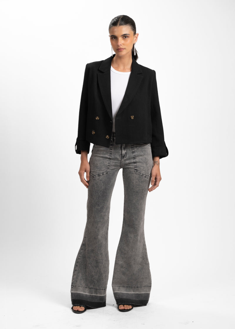 JEANS FLARE RITA gris gravillado