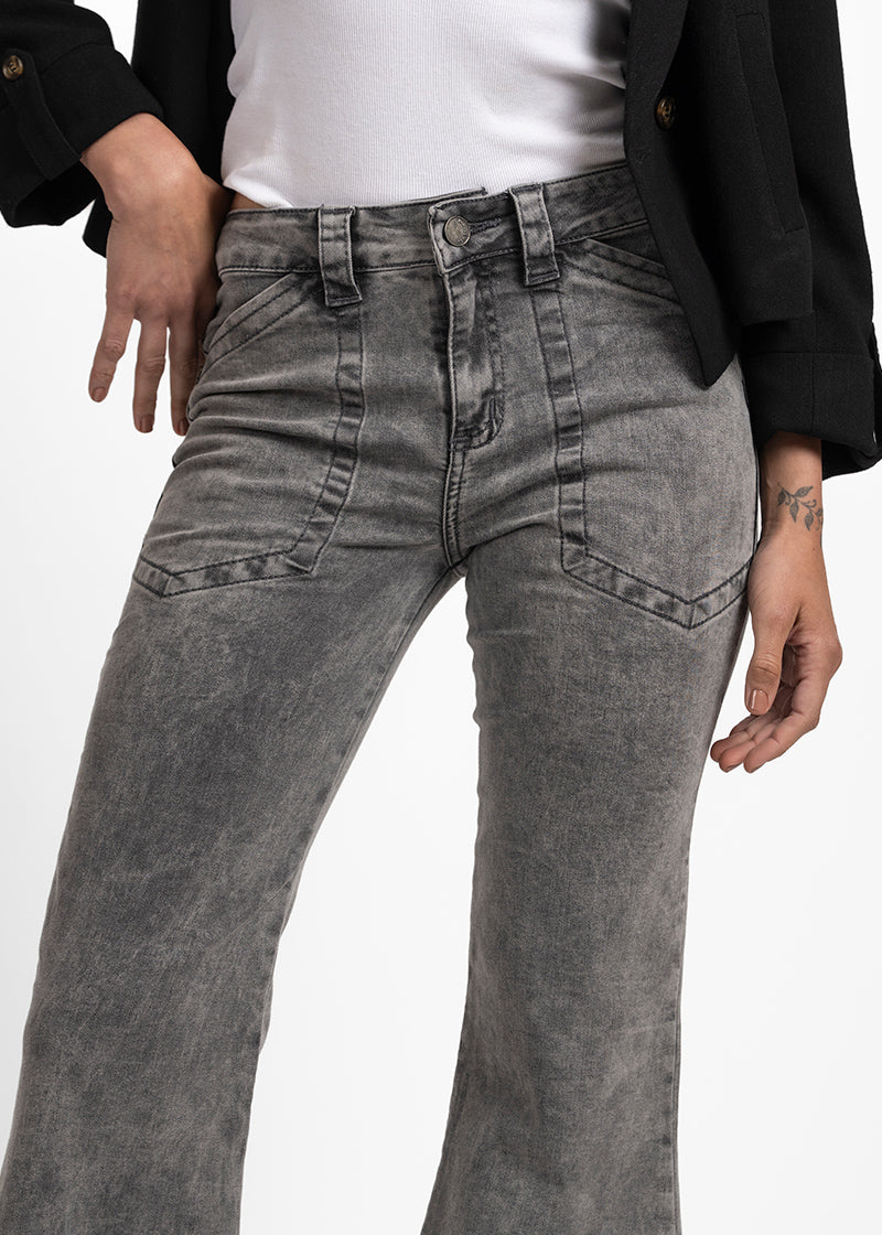 JEANS FLARE RITA gris gravillado