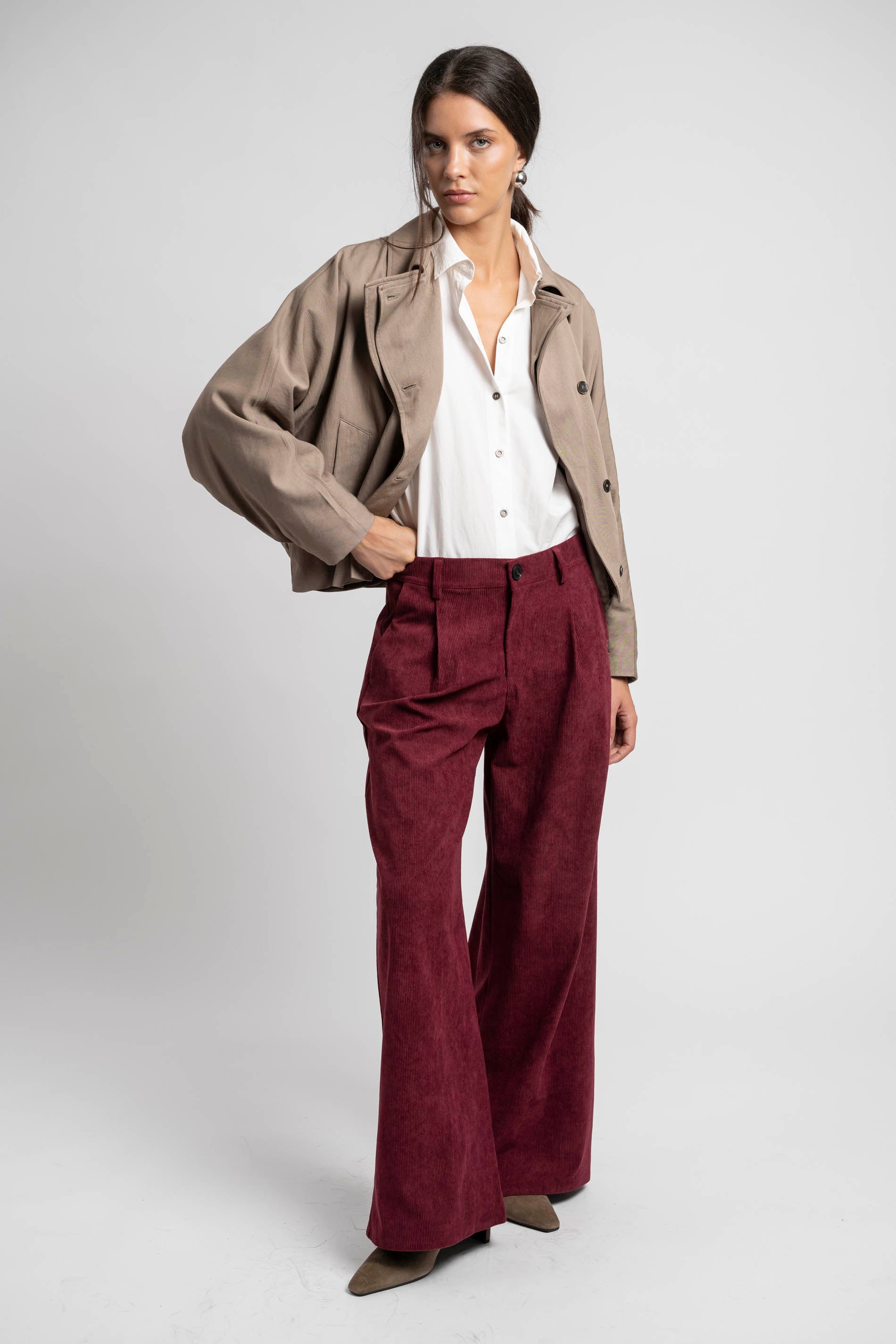 PANTALÓN VELLUTO burdeo