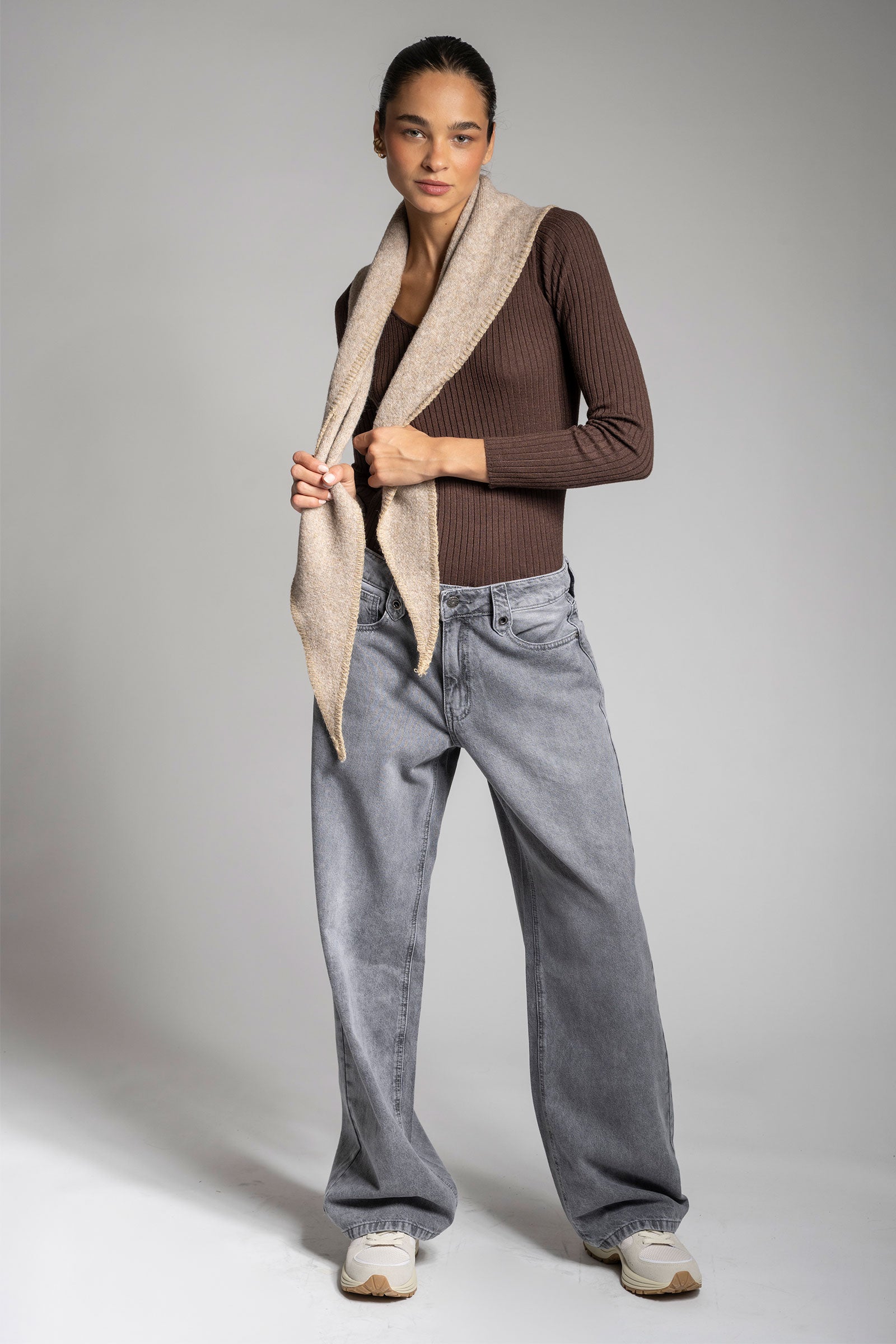 POLERA TEJIDA PASCUALA V chocolate