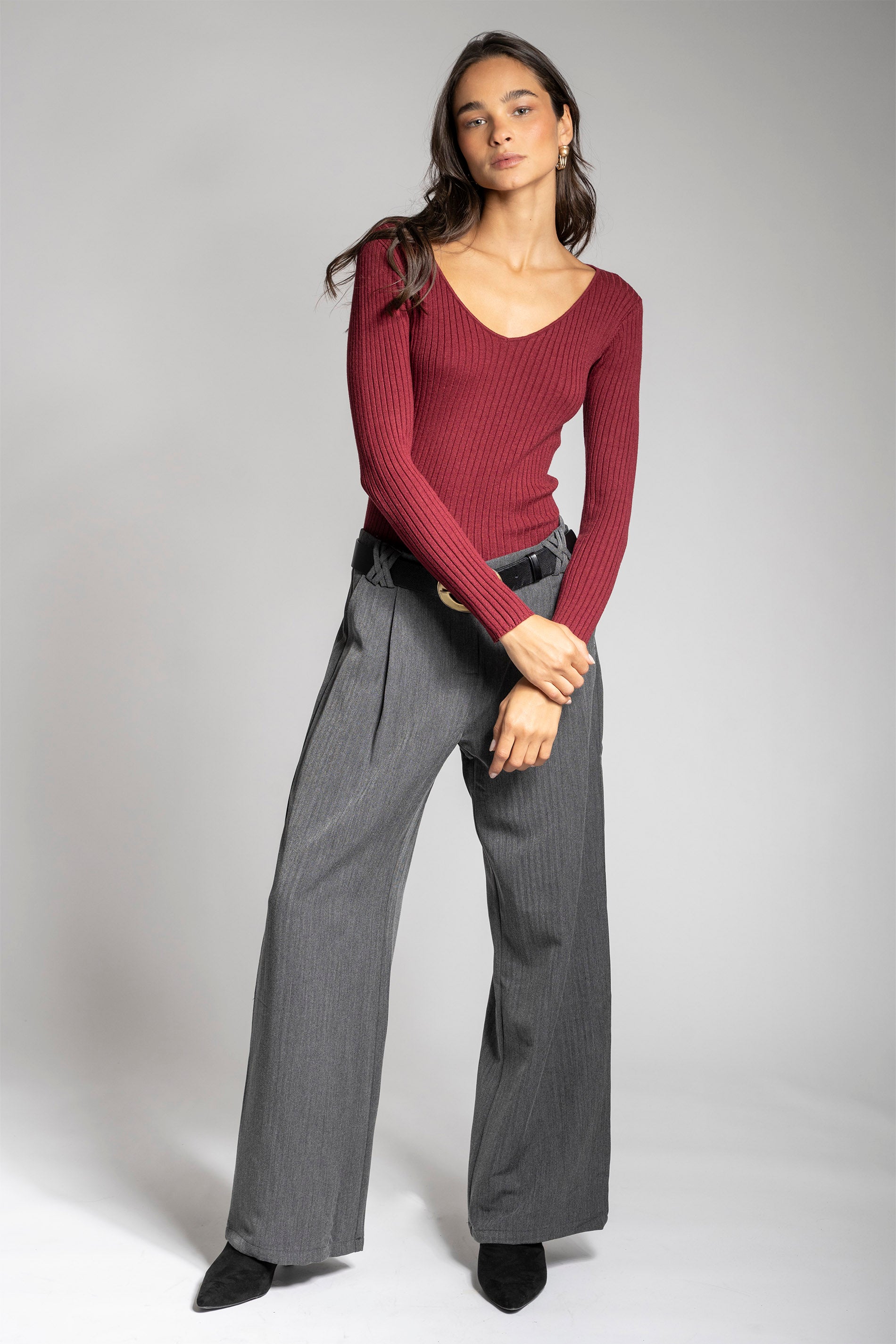 POLERA TEJIDA PASCUALA V vino