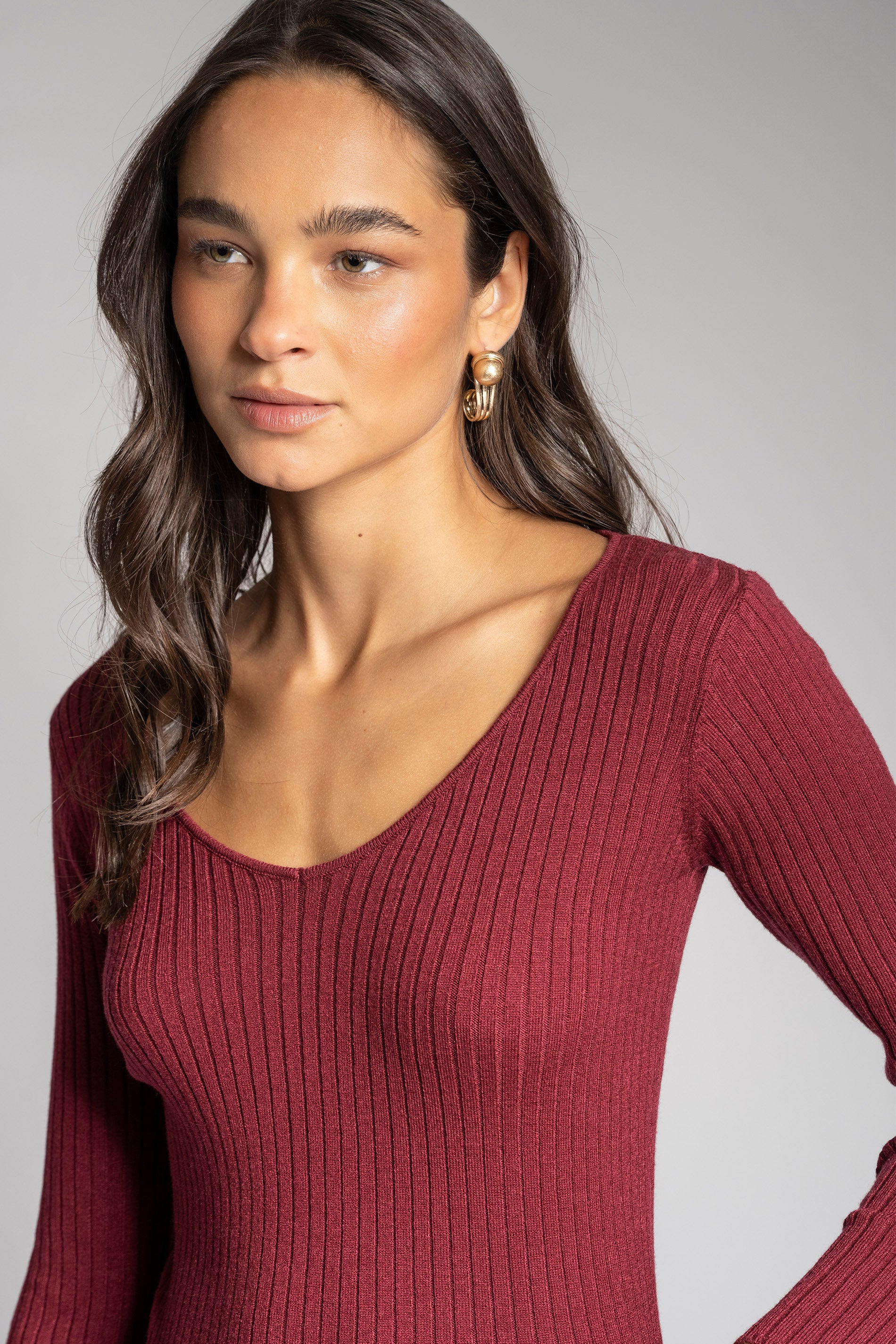 POLERA TEJIDA PASCUALA V vino