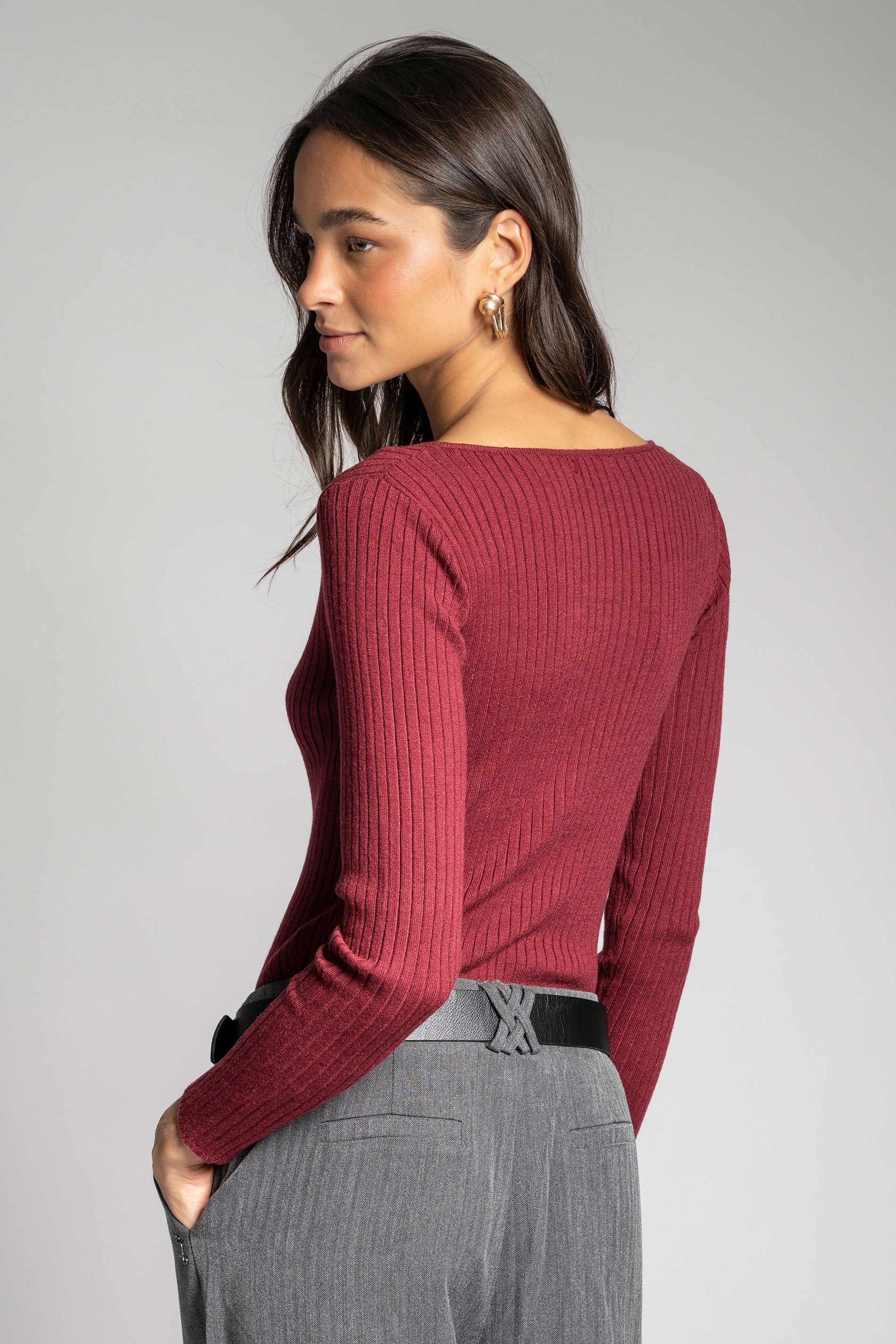 POLERA TEJIDA PASCUALA V vino