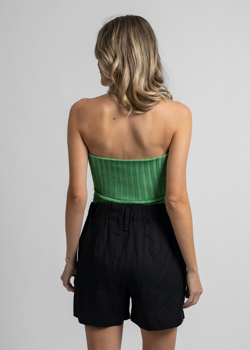 POLERA CARO  Strapless rib - verde