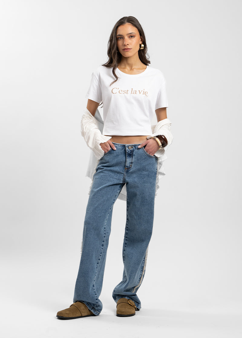 POLERA CEST LA VIE blanco