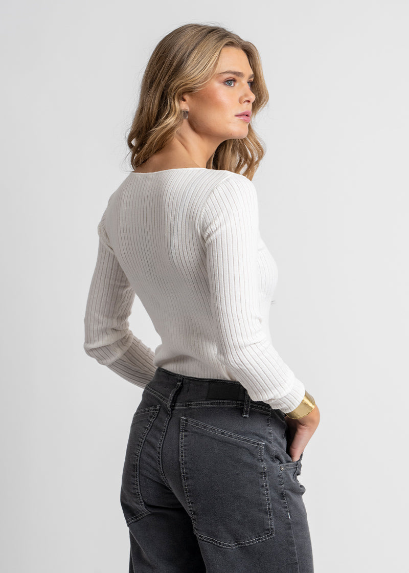 POLERA TEJIDA PASCUALA V crudo