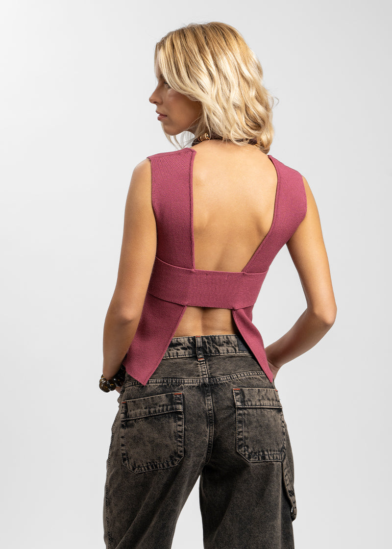 POLERA CORA burdeo