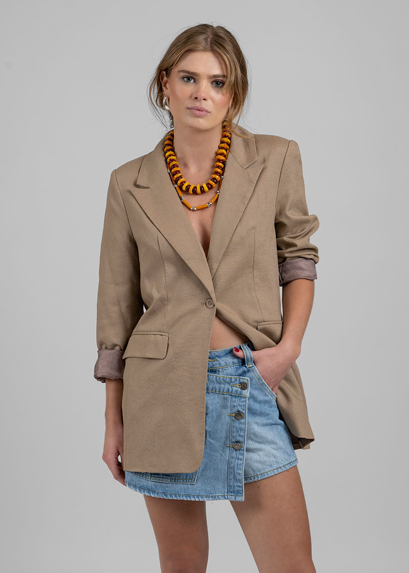 BLAZER ALBERTA L Lino beige