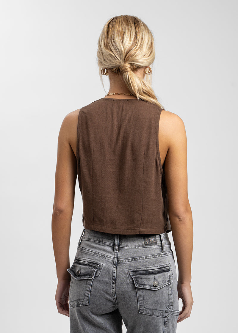 VEST PIPA Lino chocolate
