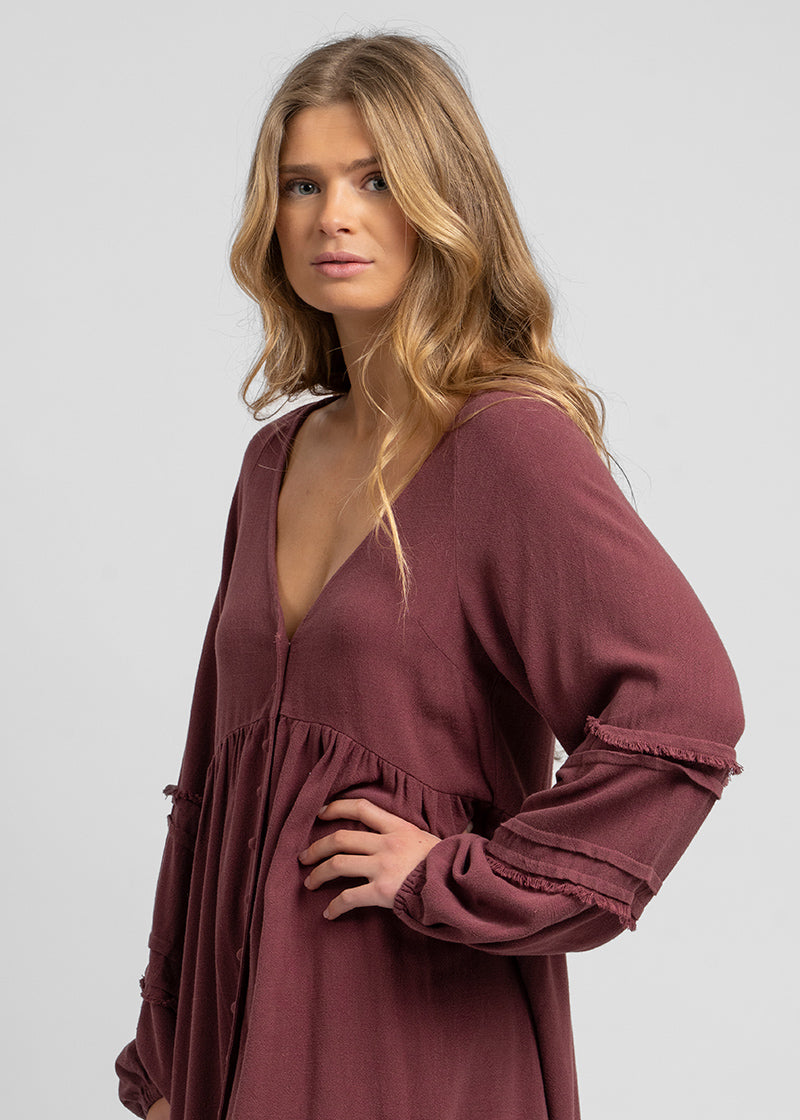 VESTIDO AMAIA burdeo