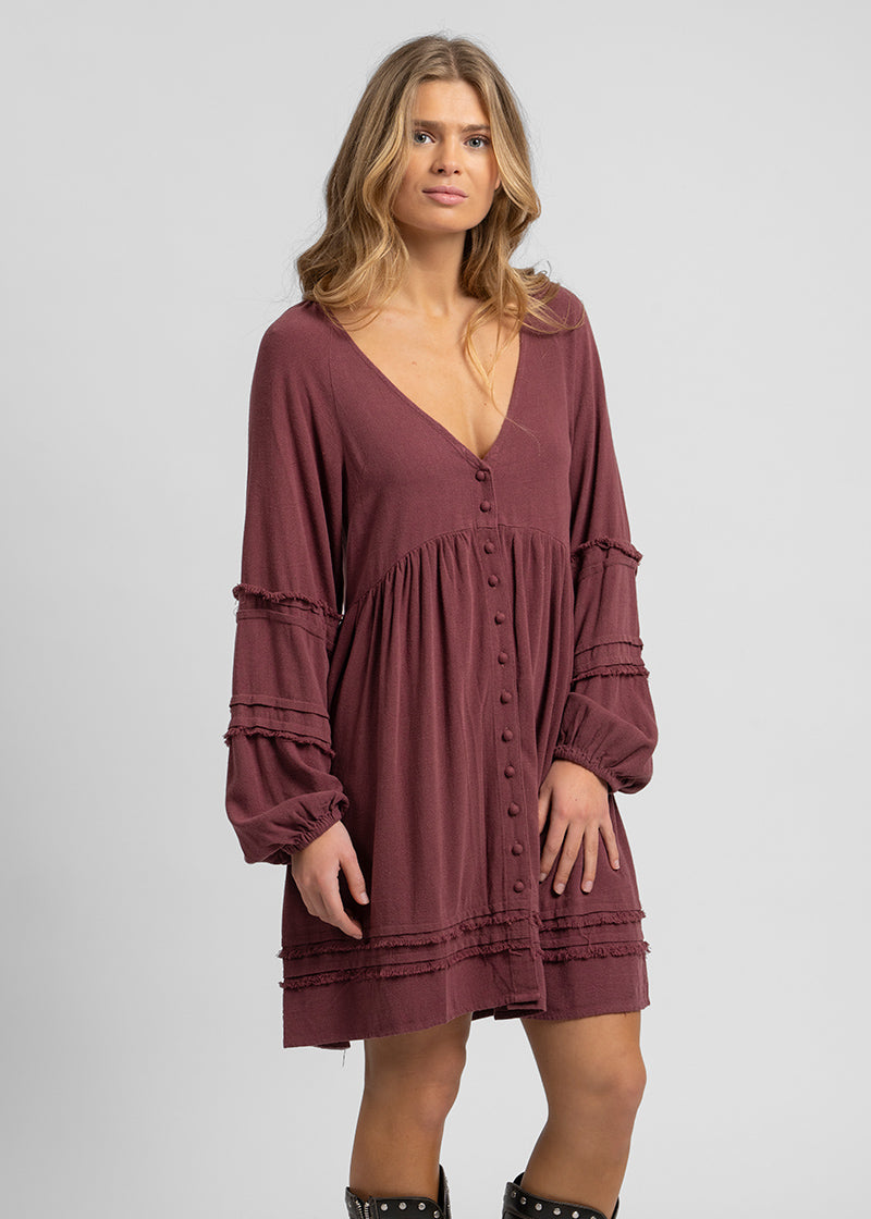 VESTIDO AMAIA burdeo