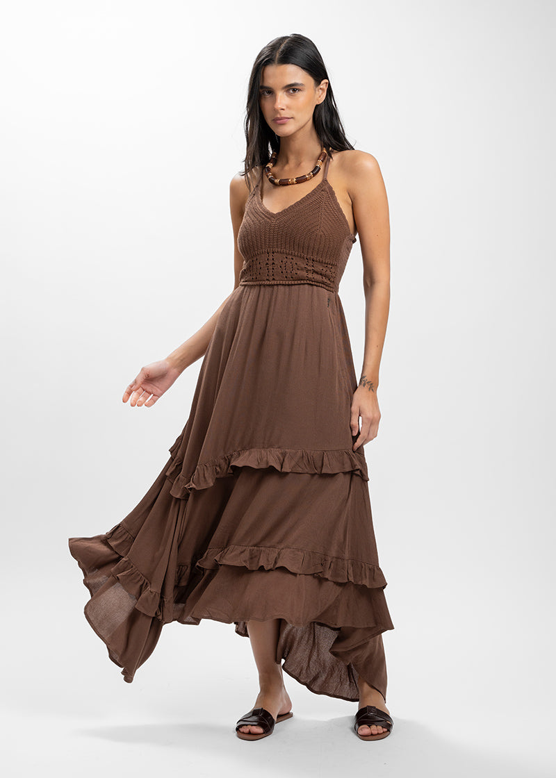 VESTIDO CAPRI café