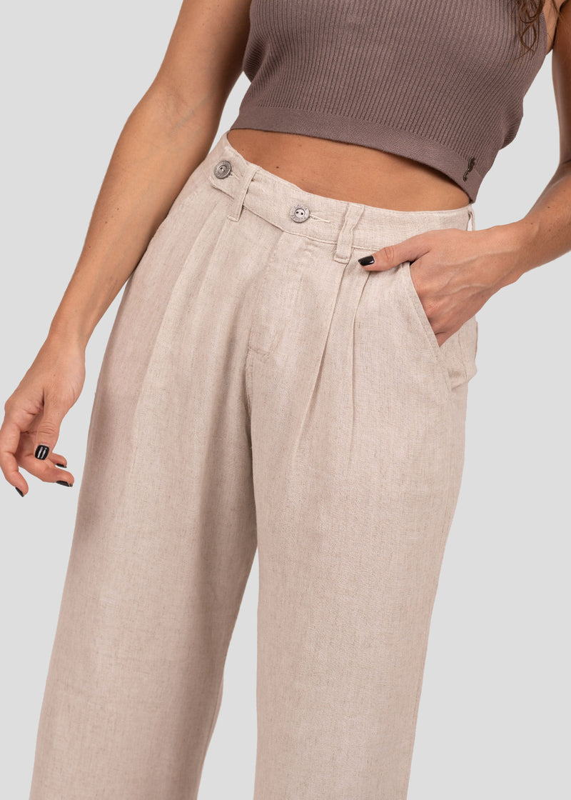 PANTALÓN OCTAVIA Lino  arena