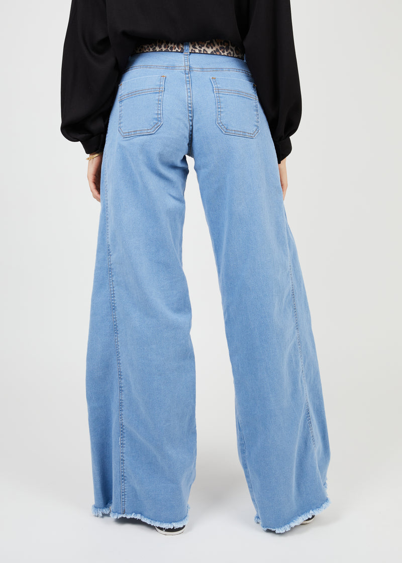 JEANS ANNA F Tiro Alto celeste